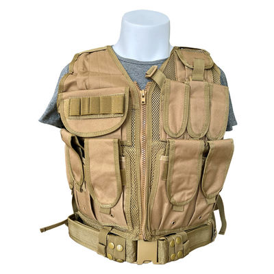 多機能のカキ/タン 防護背心 複数のポケットと網状のライン 1.6 kg