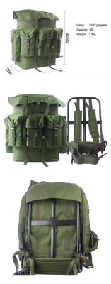 50L 容量 グリーン オックスフォード 布 旅行 バックパック 金属枠と 600*900D