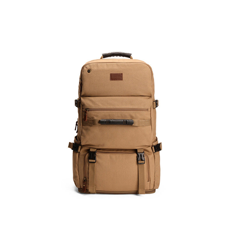 快適で汎用的な 60L カキ バックパック 露天トレーニング キャンプ 旅行